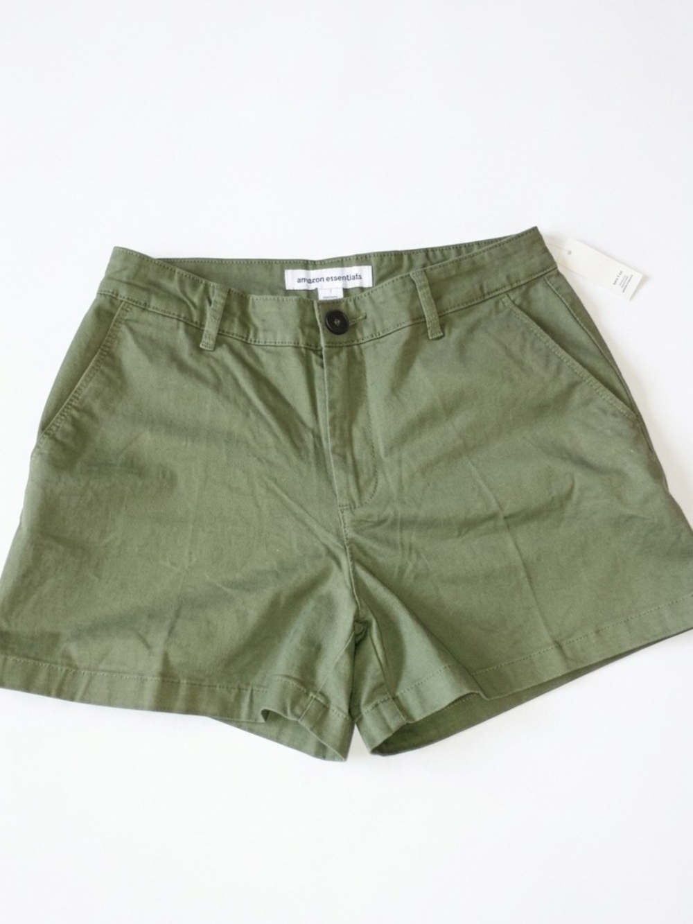 Amazon Essentials Olive Green High-Rise Casual Shorts